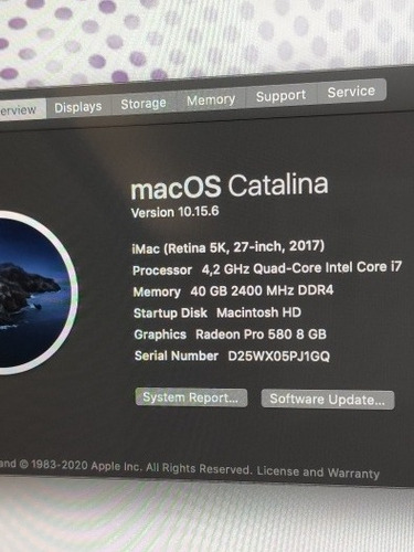 Apple iMac 27 2017 Retina 5k I7 40 Gb 2tb Radeon Pro 580 8gb