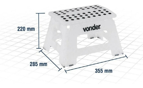 Imagem 3 de 7 de Banqueta Plástica Dobrável 220mm Vonder 35.40.022.000