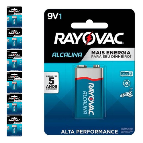 7 Baterias Alcalinas 9v Rayovac 7 Cart