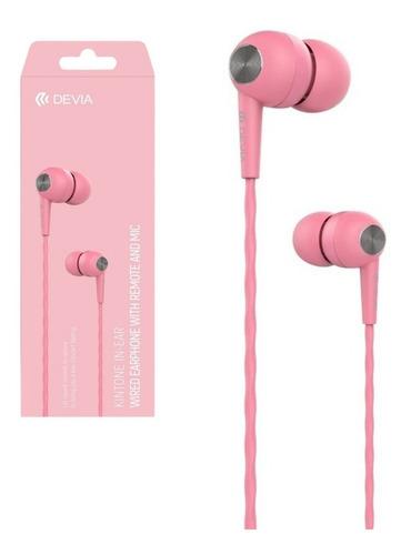 Audífonos Kintone In-ear Cable Devia 3.5mm Micrófono 1 Metro Color Rosa