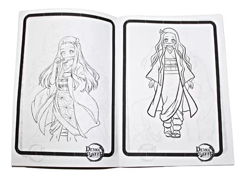 Livro De Desenhos Para Colorir Anime Demon Slayer 32 Desenhos