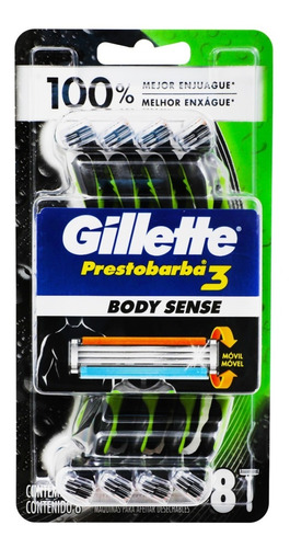 Rasuradora Gillette Prestobarba 3 Body Sense 8 Pzs 