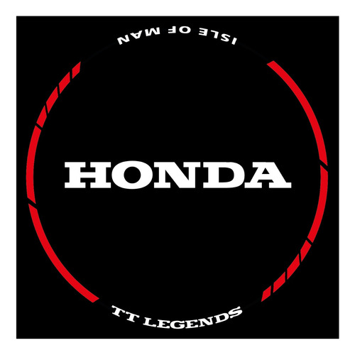 Sticker, Calcomania Reflejante Rin Moto Isle Of Man Tt Honda
