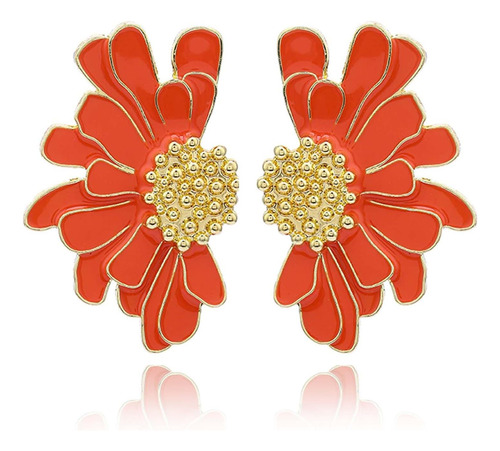 Aksod Pendientes De Flores Grandes Con Tachuelas De Flores Y