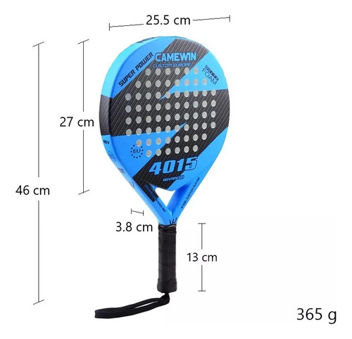 Pala De Paleta De Fibra De Carbono Professional Blue 4015