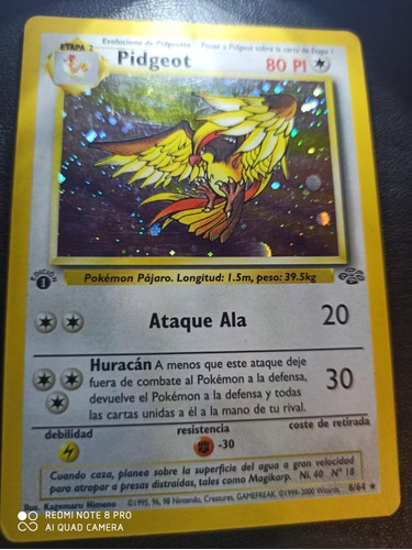 Cartas Pokemon Pidgeot 8/64 1st Ed Español Jungle 7x