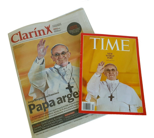 Revista Time Magazine Y Diario Clarin Papa Francisco Q