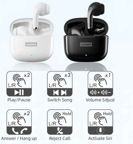 Audífonos in-ear gamer inalámbricos Lenovo TWS Thinkplus LP40 Pro LP40 Pro negro