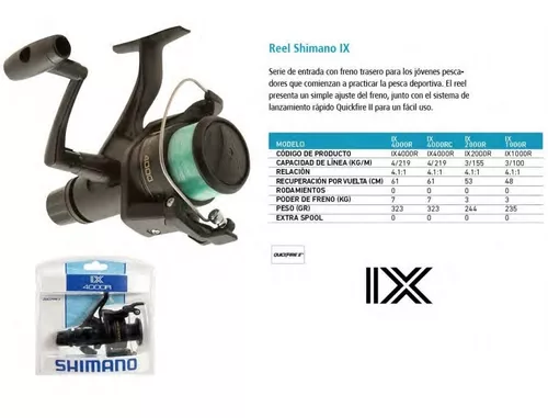 Reel Frontal Shimano Ix 4000rc Clampack Spinning Variada