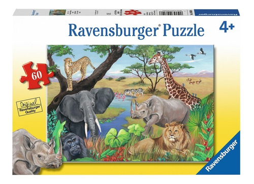 Rompecabezas Ravensburger Safari Animales 60 Piezas 4+