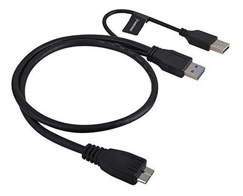 Insten Dual Usb 3.0 Tipo A A Micro-b Usb Y Shape Cable De Al