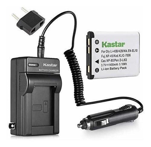 Kastar Batería 1 Paquete Y Cargador Para Fujifilm Np-45, Np-