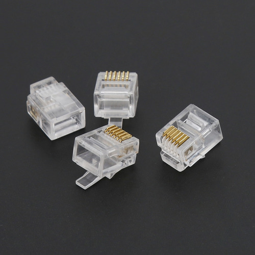 Cable Modular Rj12 6p6c, 100 Unidades, Para Teléfonos Y Cone
