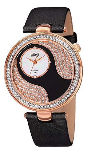 Reloj De Cristal Único Burgi Pave Diseño Mujer - Madre-de-pe