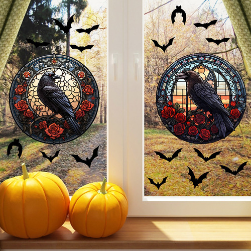 Adhesivo En Forma De X Para Ventana, Decoración De Halloween