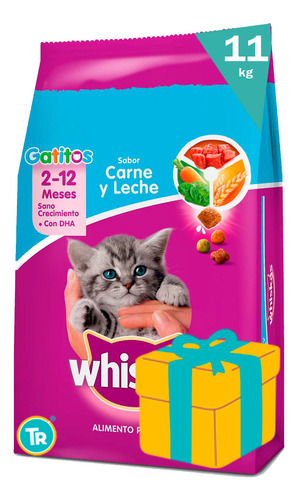 Whiskas Gatito Carne Y Leche 10 Kg  + 5 Salsas Y Envío