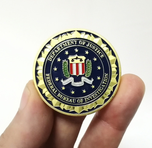 Moneda Policial, Department Of Justice, Fbi, Estados Unidos 