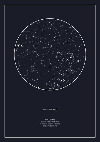 Mapa De Estrellas Luz Personalizado