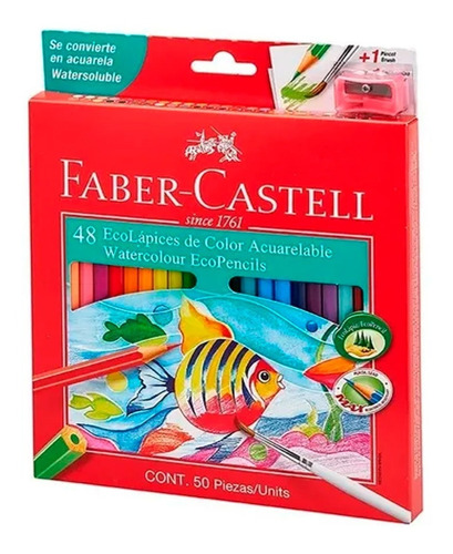 Lápices De Colores Acuarelables X48 Faber Castell
