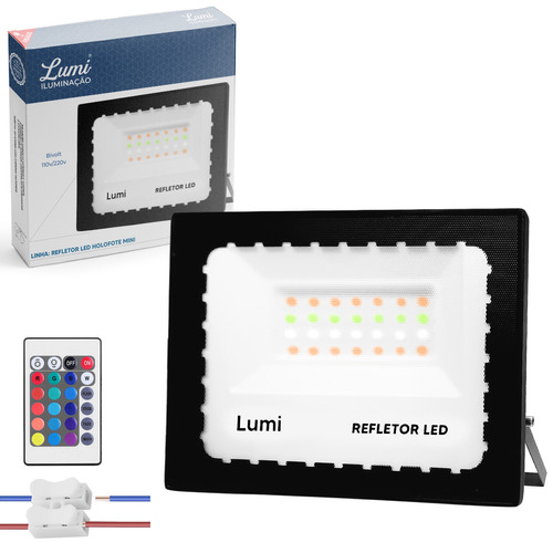 Refletor Lumi Super Ultra LED Holofote 100W Bivolt 110v/220v Prova D'água Cor Da Luz Colorido RGB