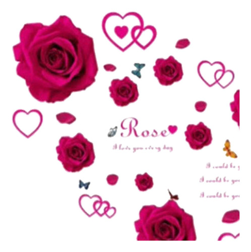 Hermosa Calcomanía De Pared, Calcomanías De Rosas Rojas