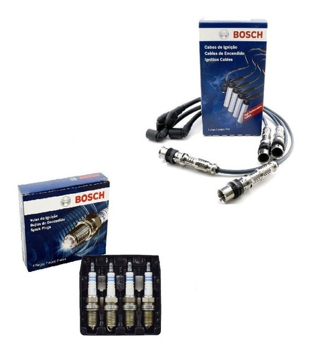 Kit Cables + 4 Bujias Bosch Volkswagen Gol 1.4 Power