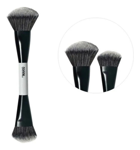 Makeup By Mario Brocha F4 Dual-ended Foundation Face Brush Color Blanco Y Negro