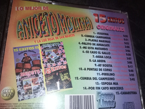 Aniceto Molina 15 Exitos Originales Cd