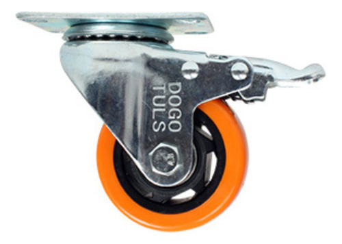 Kit 4 Ruedas Rodaja De Pvc Naranja Giratoria Con Freno 3 Pul