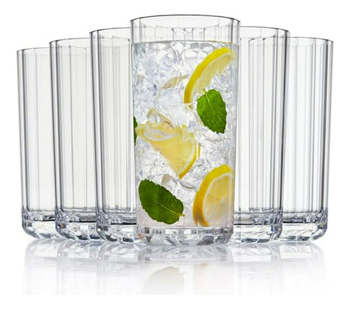 Vasos De Plástico Reutilizables 18oz - Set De 6, Bpa-free