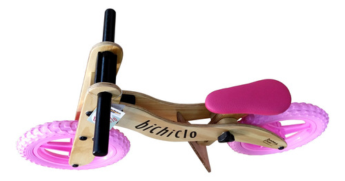 Imagem 2 de 4 de Bicicleta Infantil De Madeira Aro 12 - Bichiclo Rosa