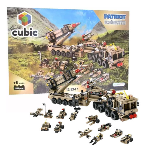 Brinquedo Blocos De Montar 12 Em 1 Patriot Exército Soldado