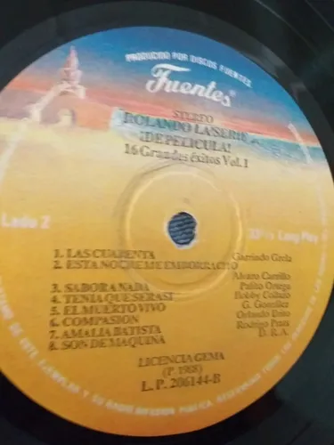 Rolando La Serie 16 Grandes Exitos De Pelicula Lp Fuentes (Usado)