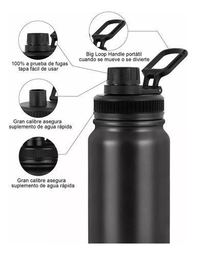 1x Garrafa De Água Esportiva Térmica De Aço Inoxidável De 1,