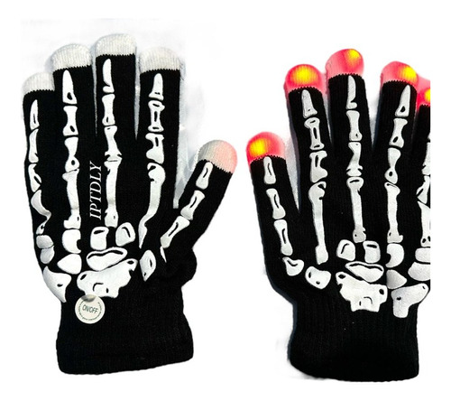 Guantes Térmicos Con Luces 6 Nivel Esqueleto Fiesta Cotillon