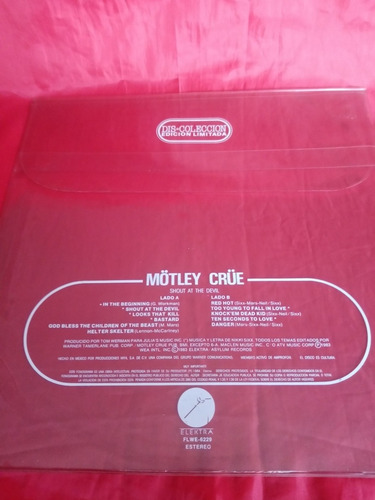 Lp Foto Disco - Motley Crue - Shout At The Devil - 1983 Semi (Usado)