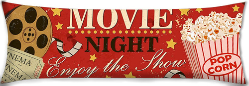 Cojin Almohada Larga Movie Night Cine Abrazable 35x100cm