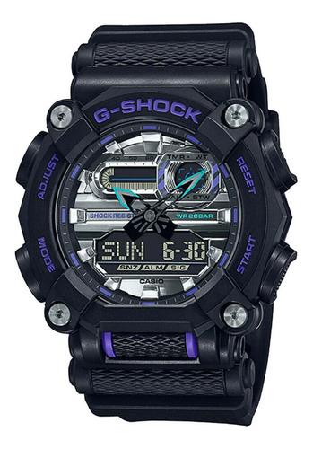 Relógio Casio G-shock Masculino Preto Roxo Ga-900as-1adr