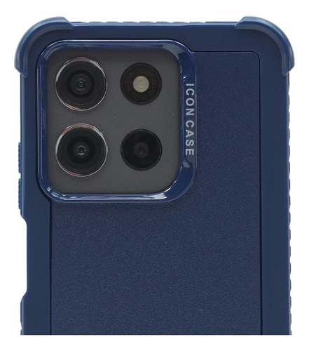 Funda 3 En 1 Para Moto G15 Case Uso Rudo Full Protector Multishield - Azul Marino Moto G15