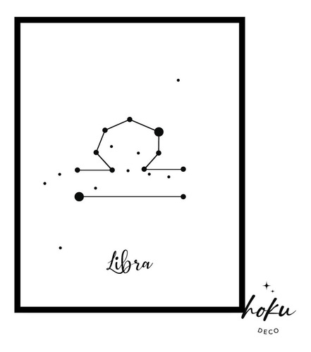 Imagen 1 de 1 de Cuadro 20x25 - Signos Del Zodíaco - Constelaciones - Libra