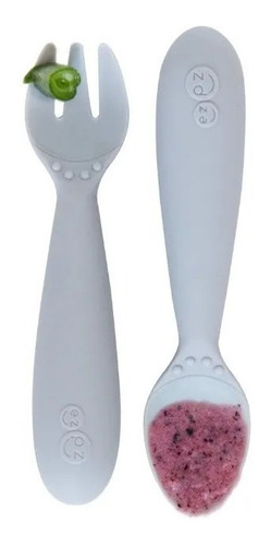 Cubiertos Silicona Bebes Tenedor Cuchara Mini Utensils Ezpz