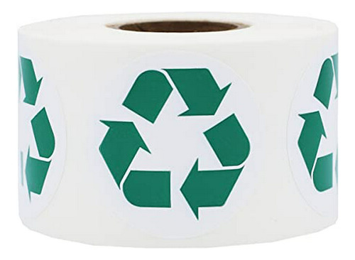 Etiqueta Reciclaje Blanco Y Verde, 500 Unidades, 1.5 