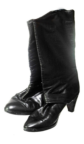 Botas Cuero  Nº7 Color Negro Vintage Para Mujer Premium