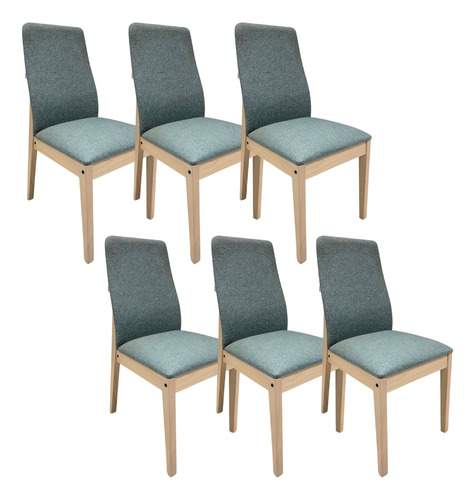 Set X6 Sillas Living Comedor Lustre Crudo Lino Sky Litoral