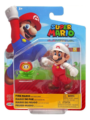 Super Mario Bros Figura Mario De Fuego 10 Cm Altura Jakks