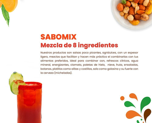 12 Pzas Polvo Sabomix Ideal Para Fruta Y Micheladas!!!
