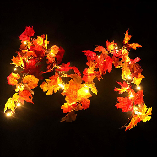 Guirnalda De Decoración De Otoño Con Luces Led De Cadena