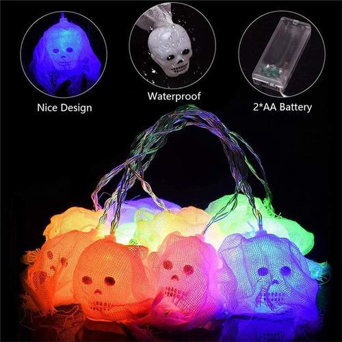 Cadena De Luces De Halloween Con Batería De Para