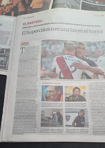 Clarín Boca 4 River 2 Tévez 1° Clonación Perro 2016 12/12 (Usado)