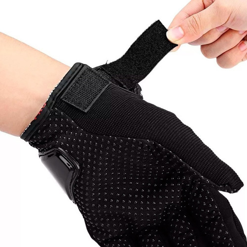 Guantes Moto Pro Biker Tactiles Protecc + 1ra Piel De Color Negro Talle M